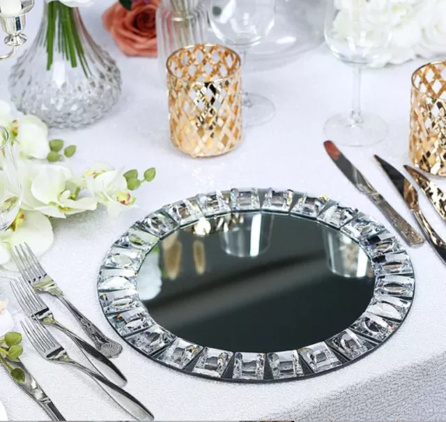 Diamond Mirror Charger Plate